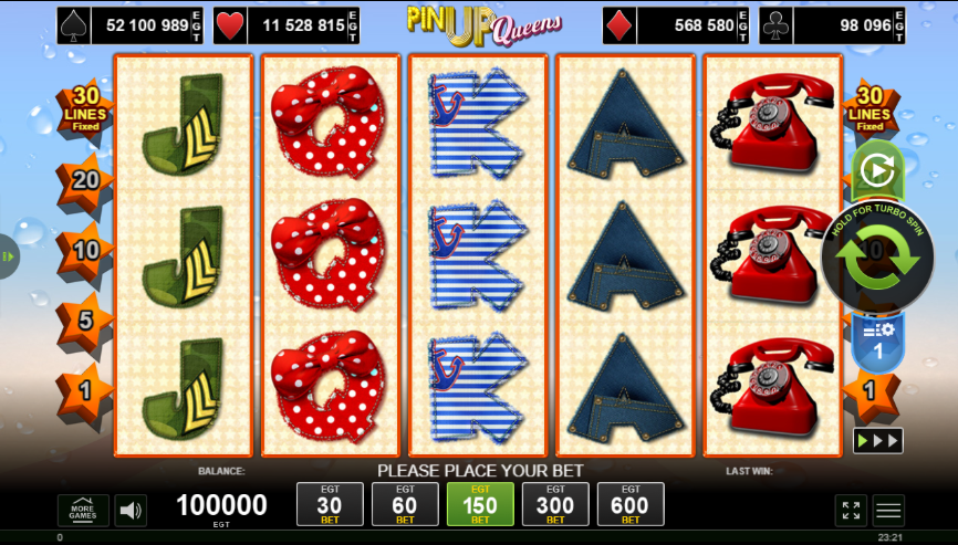 foto da interface do jogo Pin Up Queens
